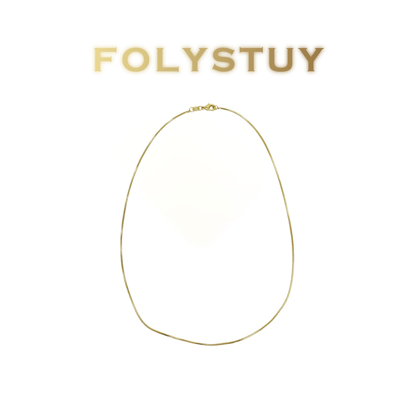 [FOLYSTUY (Y152)] 24k gold filled Snake bone chain necklace