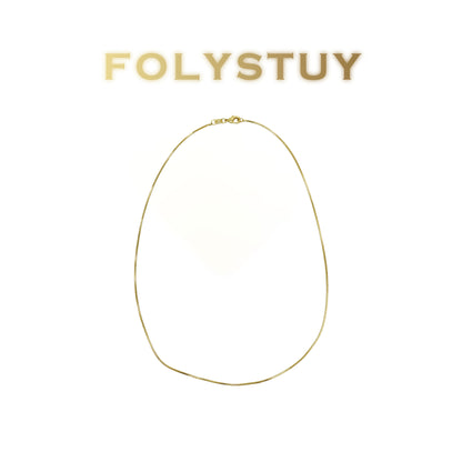 [FOLYSTUY (Y152)] 24k gold filled Snake bone chain necklace