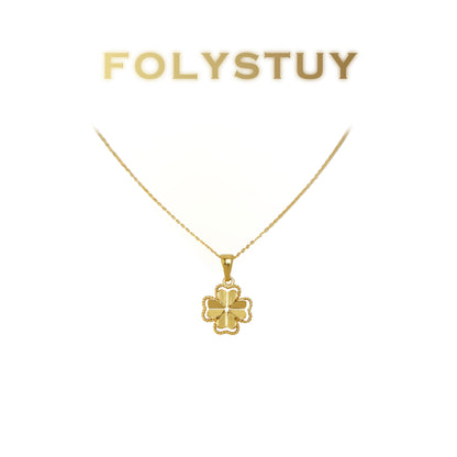 FOLYSTUY(K147) 24k gold filled 4 leaf clad pendant