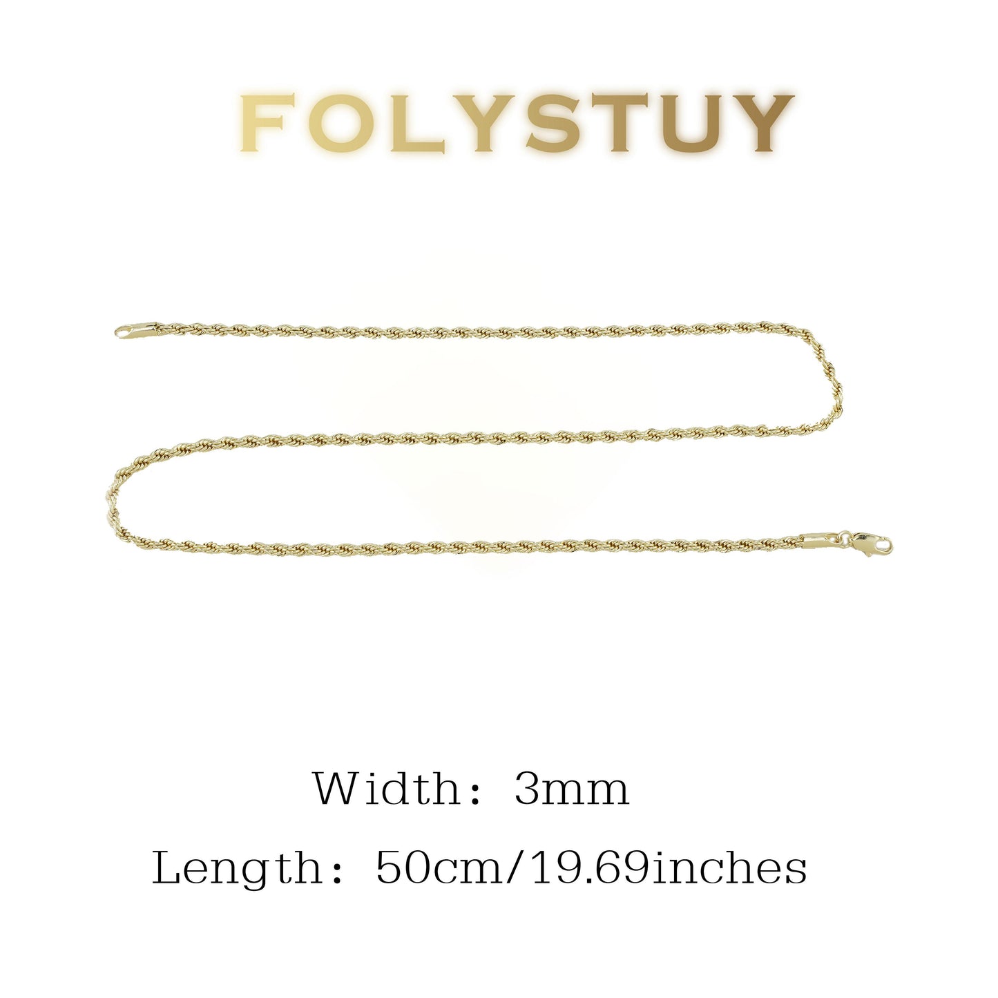 【FOLYSTUY(Y150)】24k gold filled [3mm by 19.69inches Knot of Eternity Necklace]