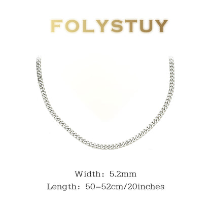 【FOLYSTUY(Y148)】24k gold filled Platinum Little Cuba Necklace